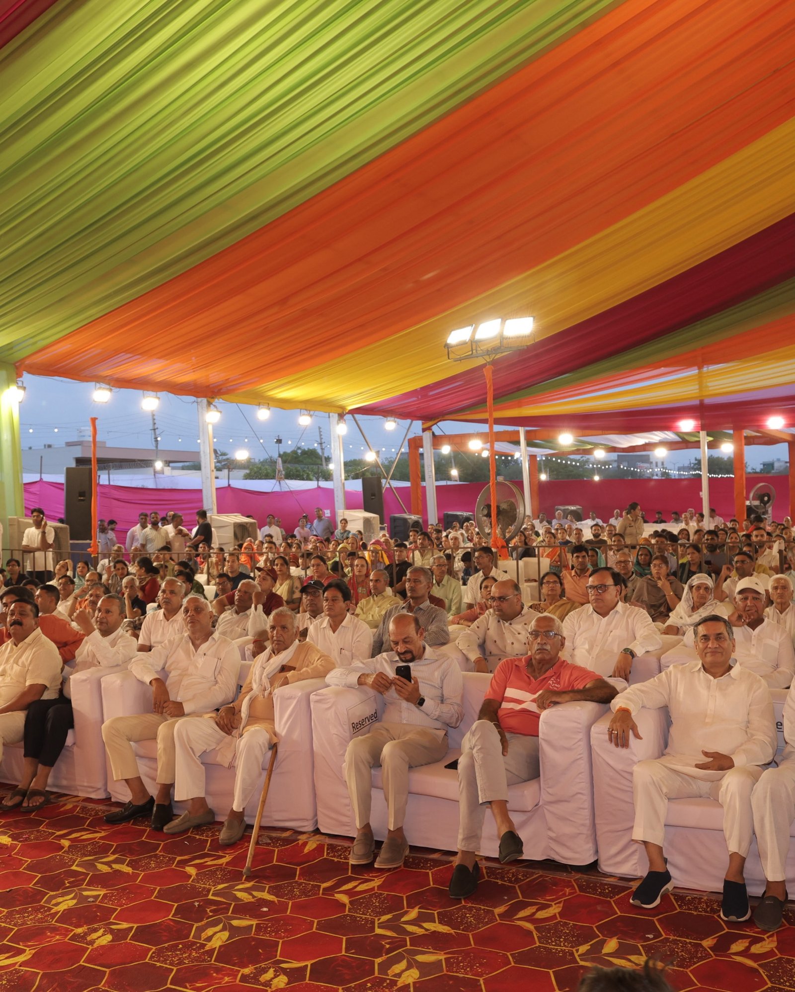 Devotees at the Shilanyasa Mahotsav foundation ceremony, ISKCON Rewari