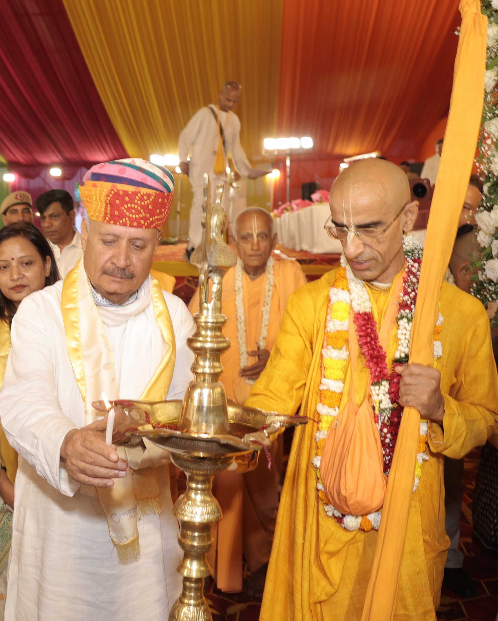 Shilanyasa Mahotsav foundation ceremony at ISKCON Rewari temple site